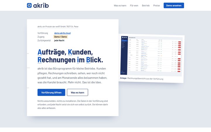 Startseite von akrib