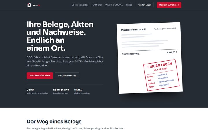 Startseite von DOCUVIA